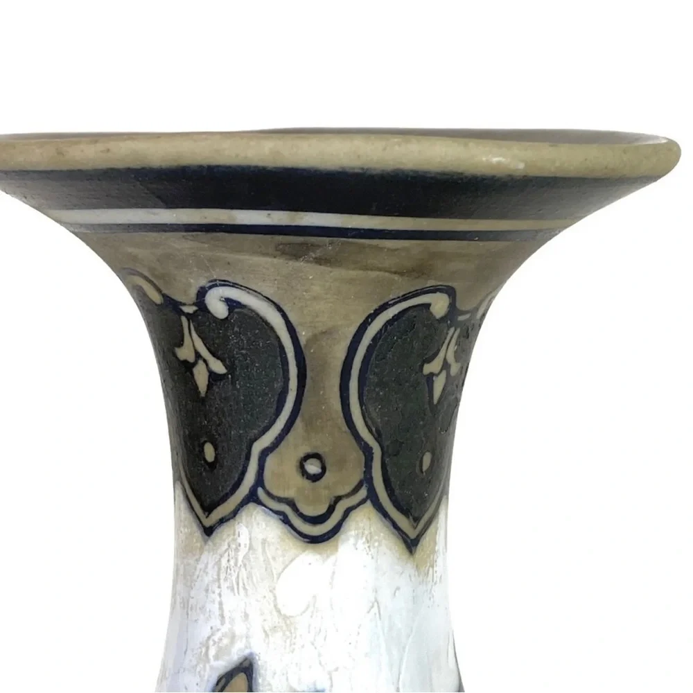 Vintage Cizhou Kiln Chinese Pottery Vase 6 1/2” Tall Floral Peony Sgraffito